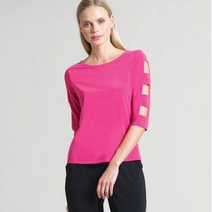 Clara Sun Woo Open Sleeve Top in Pink